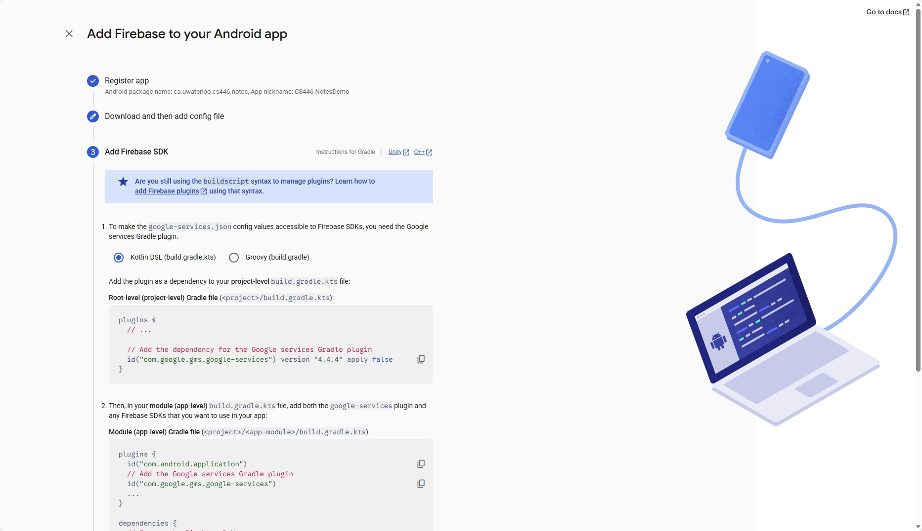 Firebase Add Android App