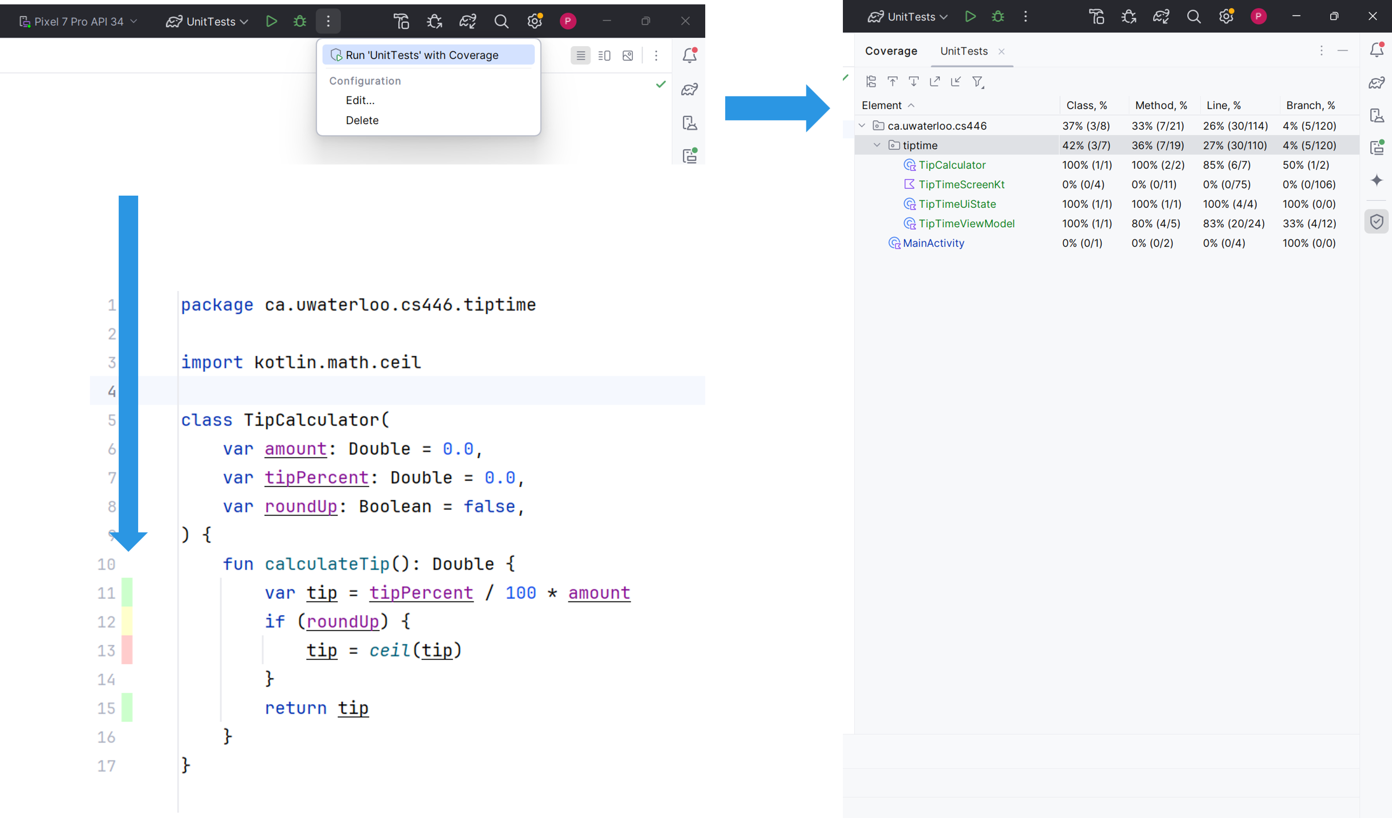 Unit Test Run with Coverage