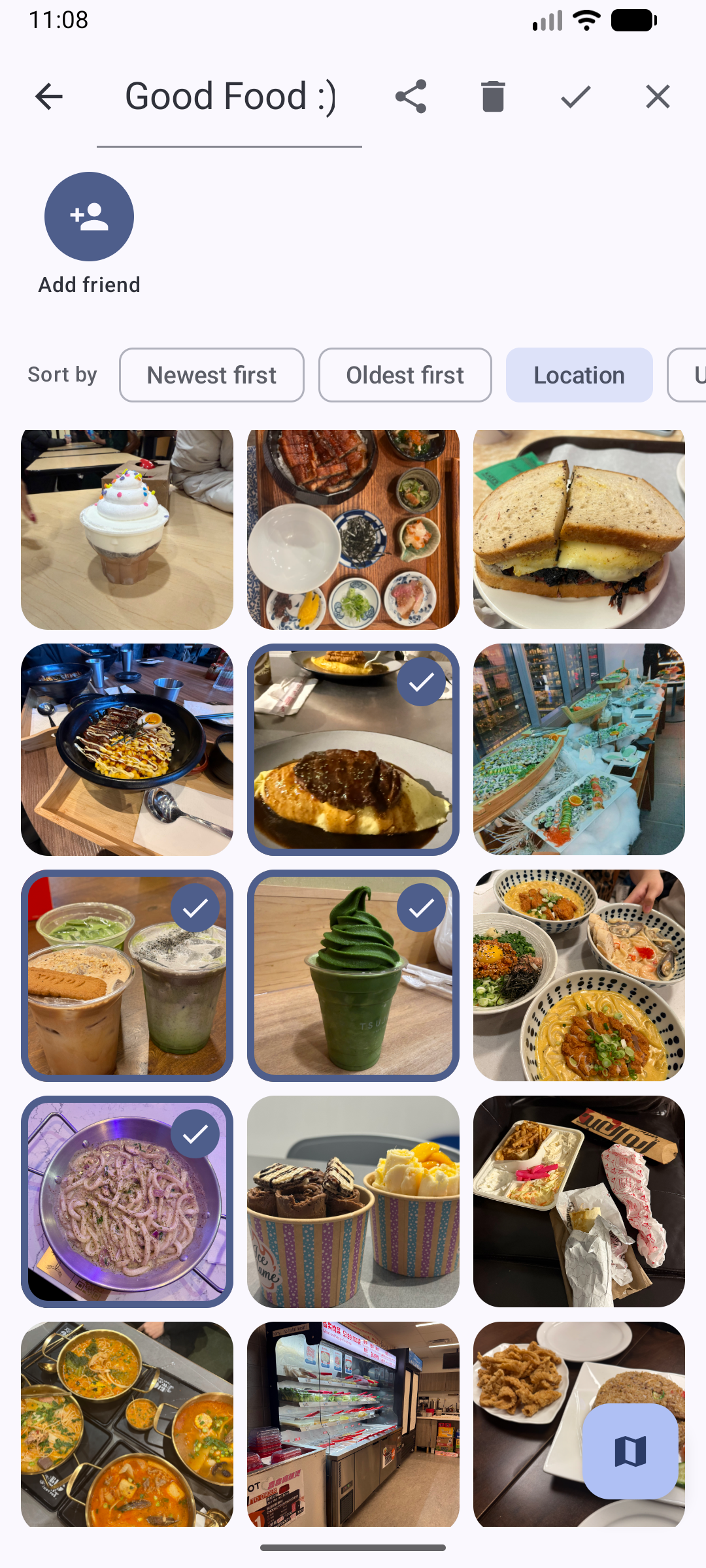 Album Grid with Selection